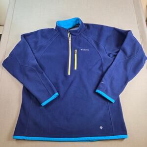 Columbia Omni-Heat 1/4 Zip Pullover Blue Mens Large Approx No Size Tag